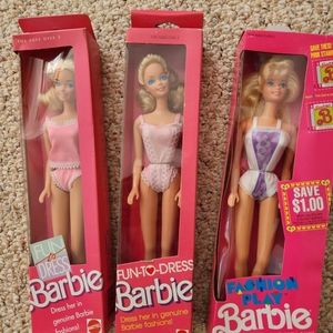 NIB Vintage Barbie set of 3, brand new, Fun To Dress & Fashion Play